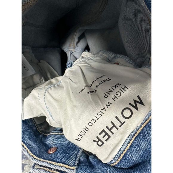 New Mother Denim High Waisted Rider Skimp In Tripping Twice Size 24 Womens Jeans - Picture 6 of 7